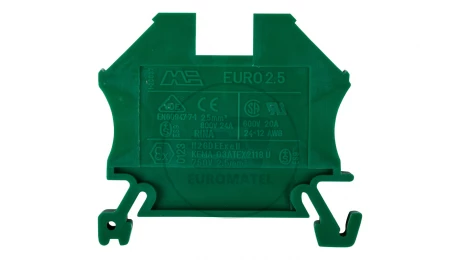 Złączka szynowa 2-przewodowa 2,5mm2 zielona EURO 43408GR
