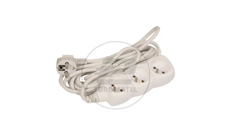 Przedłużacz 3-gniazda z/u 5m /H05VV-F 3G1/ biały P0315