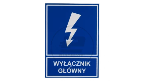 Tabliczka /znak informacyjny/ TZI 105X148S /WYŁĄCZNIK GŁÓWNY/ E04TZ-01041130200 /10szt./