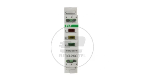 Lampka modułowa 3-fazowa żółta/czerwona/zielona 3x230V+N LK-713K