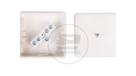 Puszka odgałężna z wkładem 5-torowa dla Cu do 2.5mm2/6-wylotowy IP55 biała 87x87x39 0226-01