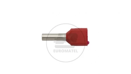 Końcówka tulejkowa izolowana HI 2X1/8 DIN czerwona E08KH-02020104801 /100szt./