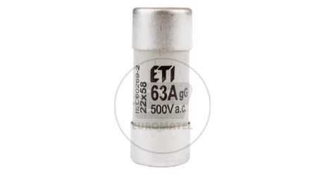 Wkładka bezpiecznikowa cylindryczna 22x58mm 63A gG 500V CH22 002640021