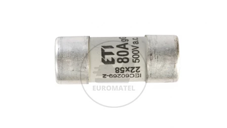 Wkładka bezpiecznikowa cylindryczna 22x58mm 80A gG 500V CH22 002640023