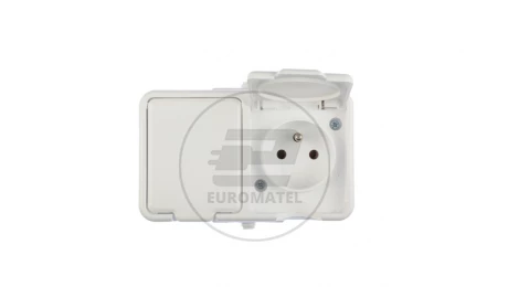 Cedar Gniazdo hermetyczne podwójne z/u 16A IP44 białe Nt-230H NT230H01