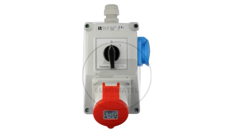 Zestaw instalacyjny z gniazdem 32A 4P+2P+Z (0-1) czerwony ZI05R341