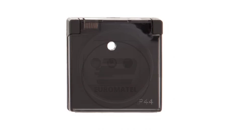 Simon 82 Pokrywa bryzgoszczelna gniazda z/u IP44 z klapką dymną grafit 82068KD-38