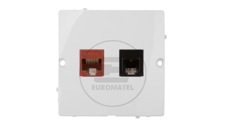 Simon Basic Gniazdo teleinformatyczne RJ45 kat.5e + RJ11 białe BMF5T.02/11