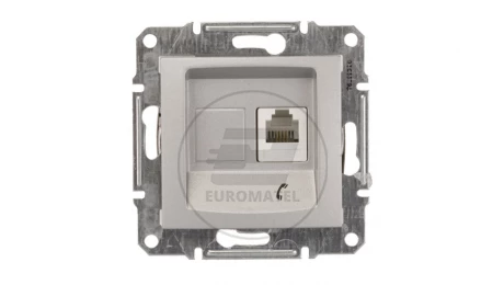 Sedna Gniazdo telefoniczne pojedyncze RJ11 aluminium SDN4101160
