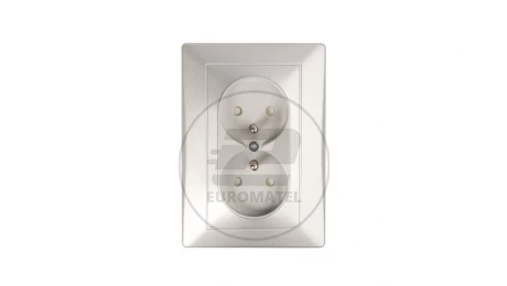 Sedna Gniazdo podwójne z/u 16A IP20 aluminium SDN2800660