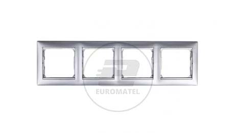 VALENA Ramka poczwórna pozioma aluminium tworzywo 770154