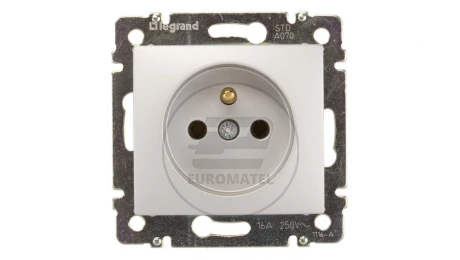 VALENA Gniazdo pojedyncze z/u 16A IP20 aluminium 770196