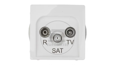 Simon Basic Gniazdo antenowe RD/TV/SAT przelotowe białe BMZAR-SAT10/P.01/11 RD/TV/SAT
