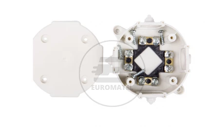 Puszka odgałęźna z zaciskami 4-torowa dla Cu do 2.5mm2 IP41 biała 80x38 0212-00