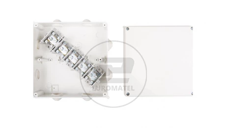 Puszka odgałęźna z zaciskami 5-torowa dla Cu do 35mm2 IP55 biała 196x196x78 PK-8 0232-00