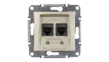 Sedna Gniazdo komputerowe podwójne RJ45 kat.5e UTP satynowe SDN4400168