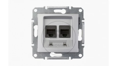 Sedna Gniazdo komputerowe podwójne RJ45 kat.5e UTP aluminium SDN4400160