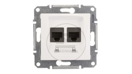 Sedna Gniazdo komputerowe podwójne RJ45 kat.5e UTP białe SDN4400121