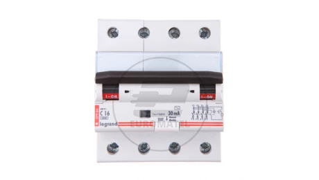 Wyłącznik różnicowo-nadprądowy 4P 16A C 0,03A typ AC P314 DX3 411186