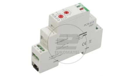 Przekaźnik czasowy 1P 10A 0,1sek-576h 230V AC opóźnione załączenie PCR-513
