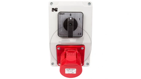 Zestaw instalacyjny z gniazdem 16A 4P RS-Z (0-1) czerwony 6277-00
