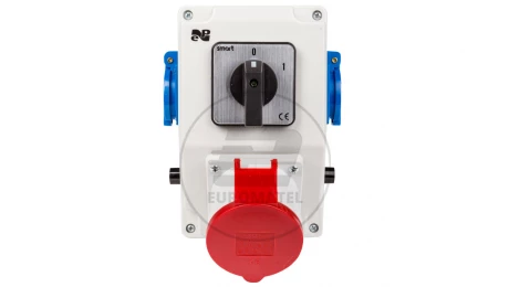 Zestaw instalacyjny z gniazdem 32A 5P+2x2P+Z RS-Z (0-1) czerwony 6276-00