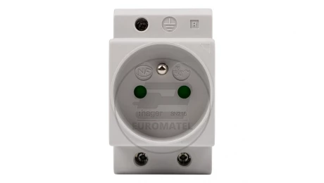 Gniazdo modułowe 2P+Z 10A 250V na szynę SN216
