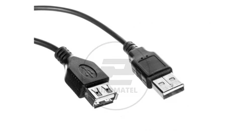 Kabel przedłużający USB 2.0 Typ USB A/USB A, M/Ż czarny 3m AK-300200-030-E
