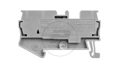 Złączka szynowa 3-przewodowa 0,08-4mm2 szara ST 2,5-TWIN 3031241 /50szt./