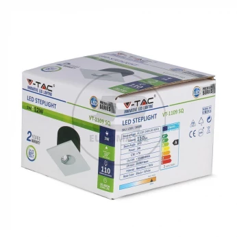 Oprawa Schodowa 3W LED V-TAC Kwadrat Biały 230V VT-1109 4000K 120lm