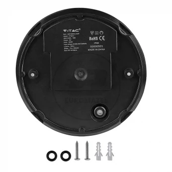 Plafon V-TAC 8W Okrągły Czarny IP66 VT-8014 6400K 560lm