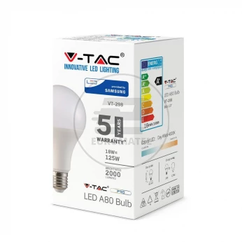 Żarówka LED VT-298 SAMSUNG CHIP 18W E27 A80 6400K 2000lm A+ 200st. 128