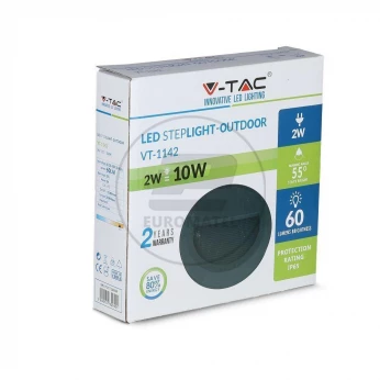 Oprawa Schodowa LED VT-1142 2W 4000K 60lm Okrągły Czarny 1316