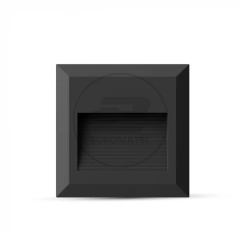 Oprawa Schodowa 2W LED V-TAC Czarny Kwadrat 230V IP65 VT-1152 3000K 60lm