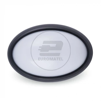 Plafon 12W LED V-TAC Owal Czarna IP54 VT-8010 3000K 840lm