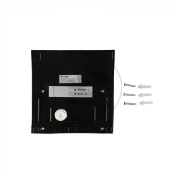 Oprawa Ścienna Elewacyjna 3W LED V-TAC Czarny Kwadrat 230V IP65 VT-1172 3000K 210lm