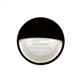Oprawa Ścienna Elewacyjna 3W LED V-TAC Czarna Okrągła 230V IP65 VT-1182 3000K 210lm