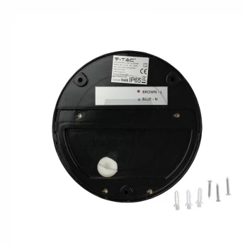 Oprawa Ścienna Elewacyjna 3W LED V-TAC Czarna Okrągła 230V IP65 VT-1182 3000K 210lm