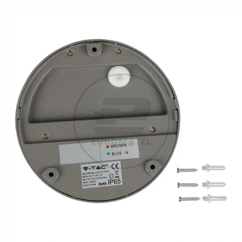 Oprawa Ścienna Elewacyjna 3W LED V-TAC Szara Okrągła 230V IP65 VT-1182 3000K 210lm
