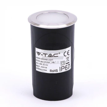 Oprawa Gruntowa Podłogowa V-TAC 1W LED Srebrna IP67 VT-1151 6500K 50lm