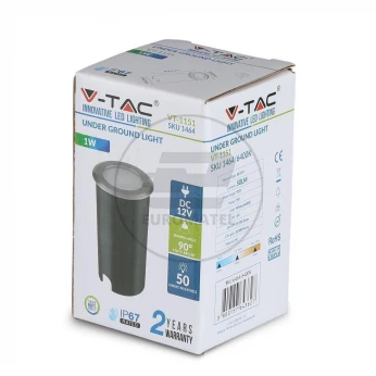 Oprawa Gruntowa Podłogowa V-TAC 1W LED Srebrna IP67 VT-1151 6500K 50lm
