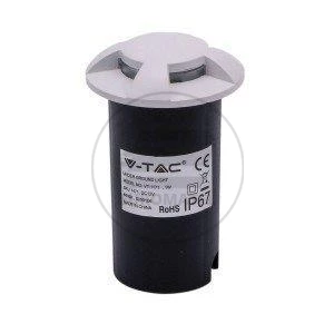 Oprawa Gruntowa 1W LED Biała 4-stronna IP67 VT-1171 6500K 10lm