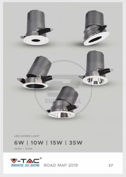 Oprawa LED Downlight V-TAC 6W COB CREE CRI95+ UGR19 24st VT-2907 4000K 400lm 5 Lat Gwarancji