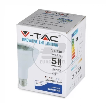 Żarówka LED VT-230 SAMSUNG CHIP 11W E27 PAR30 4000K 825lm A+ 40st. 154