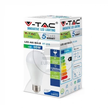 Żarówka LED VT-215 SAMSUNG CHIP 15W E27 A65 3000K 1250lm A+ 200st. 159