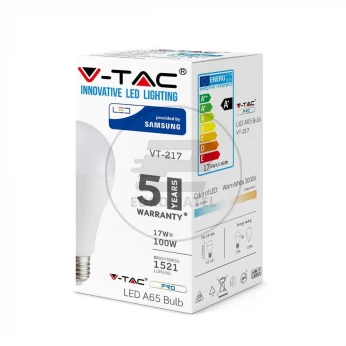 Żarówka LED VT-217 SAMSUNG CHIP 17W E27 A65 4000K 1521lm A+ 200st. 163