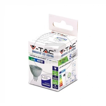 Żarówka LED V-TAC SAMSUNG CHIP 6.5W GU5.3 MR16 12V 38st VT-267 3000K 450lm 5 Lat Gwarancji