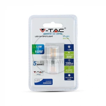 Żarówka LED VT-201 SAMSUNG CHIP 1,5W G4 6400K 100lm A+ 300st. 242
