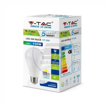 Żarówka LED VT-295 CHIP 12W E27 A65 3000K 1521lm A++ 200st. 249