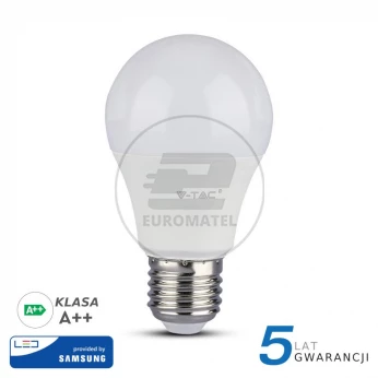 Żarówka LED V-TAC SAMSUNG CHIP 8.5W E27 A++ A60 VT-285 4000K 1055lm 5 Lat Gwarancji